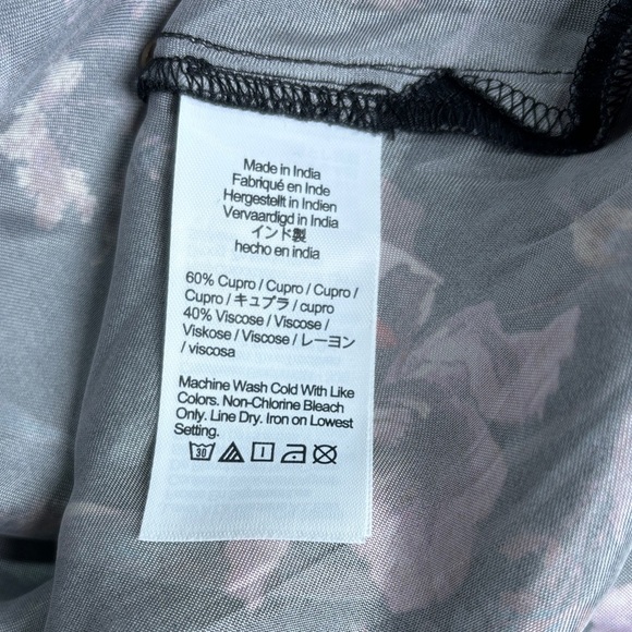 Madewell Wide V-Neck Midi Dress Floral Black - Picture 7 of 9